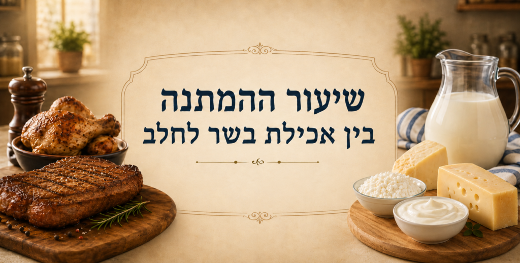 מאכלי בשר ומוצרי חלב המוצגים בנפרד – שיעור ההמתנה בין אכילת בשר לחלב